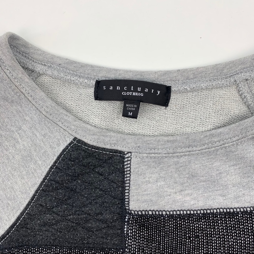 Sanctuary Patchwork Cuffed Short Sleeve Knit Top - image 5